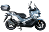 Максискутер SPRMOTORS TRAVEL MAX серый T4-50H EFI (с кофром и боковыми боксами)