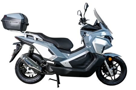 Максискутер SPRMOTORS TRAVEL MAX серый T4-50H EFI (с кофром и боковыми боксами)