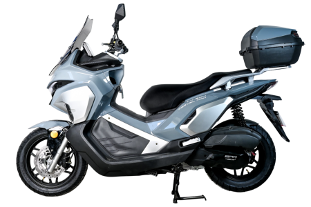 Максискутер SPRMOTORS TRAVEL MAX серый T4-50H EFI (с кофром и боковыми боксами)